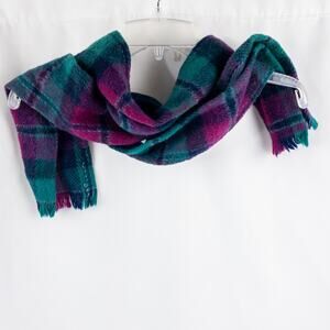 Purple Green Blue Plaid Stripe Scarf Unisex Men Women One Size